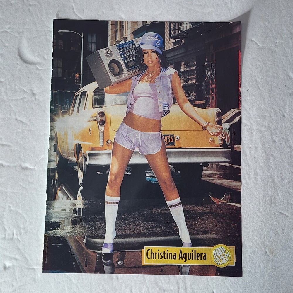 Christina Aguilera 2004 Vintage Magazine Clipping Pinup Boombox 8x10.5 Decor